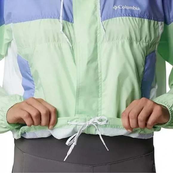 Columbia Flash Challenger Cropped Windbreaker Jacket Key West/Serenity/White NWT - Picture 4 of 6